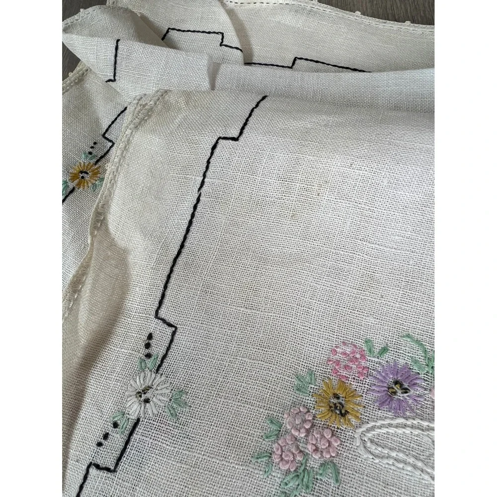 Lot of Vintage Embroidered Linens runners dresser scarf